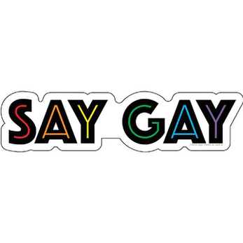 Say Gay Rainbow Sticker - HalfMoonMusic