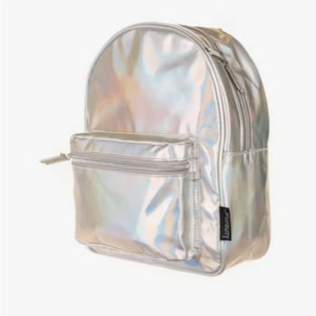 Mini Metallic Silver Skater Backpack - HalfMoonMusic