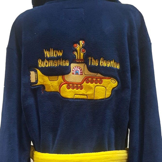 The Beatles Fleece Unisex Yellow Submarine Embroidered Bath Robe - HalfMoonMusic