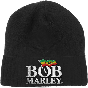 Bob Marley Rasta Flag Logo Beanie - HalfMoonMusic