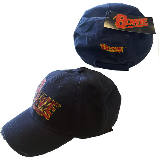 David Bowie Lightning Weathered Baseball Cap - HalfMoonMusic
