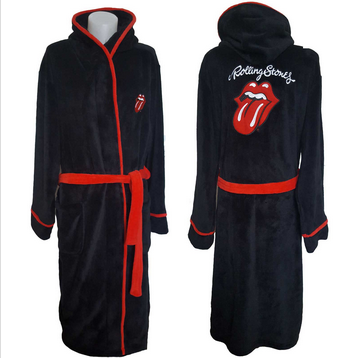 Rolling Stones Fleece Unisex Classic Tongue Embroidered Bath Robe - HalfMoonMusic