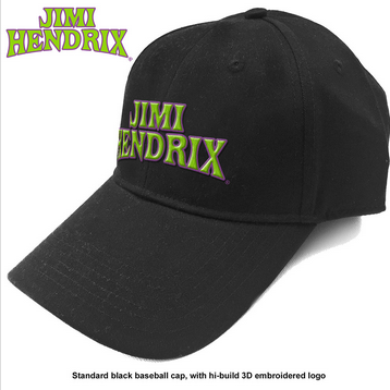 Jimi Hendrix Green Arched Logo Baseball Cap - HalfMoonMusic