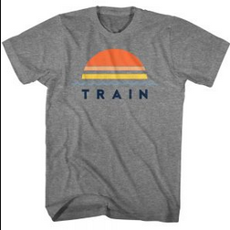 Men's Train Sunset T-Shirt - HalfMoonMusic