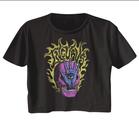 Women's Incubus "Skull Hand" Crop Top - HalfMoonMusic