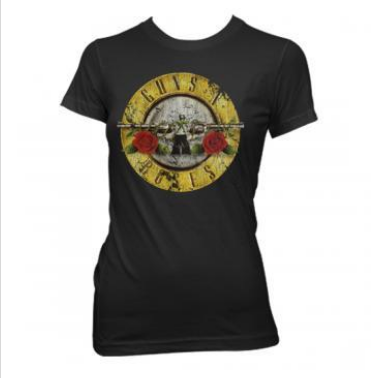 Women's Guns N' Roses Distressed Gun Circle T-Shirt - HalfMoonMusic