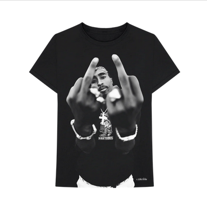Men's 2Pac Middle Finger T-Shirt - HalfMoonMusic