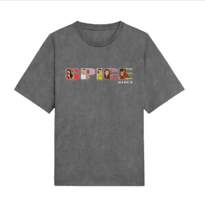 Men's Acid Washed Spice Girls Logo T-Shirt - HalfMoonMusic