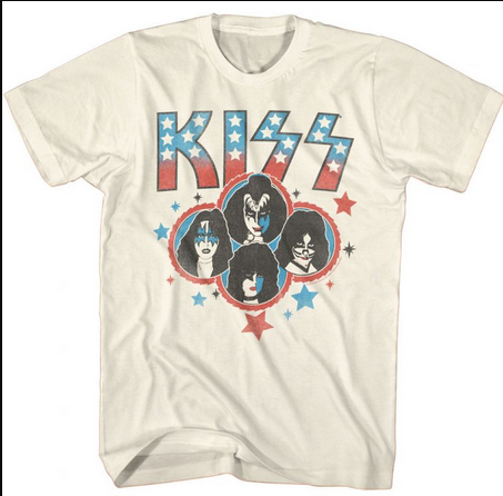 Men's Kiss Americana Stars T-Shirt - HalfMoonMusic