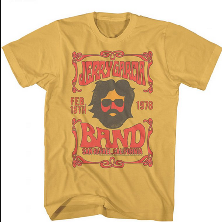 Men's Jerry Garcia Gold Art Noveau T-Shirt - HalfMoonMusic