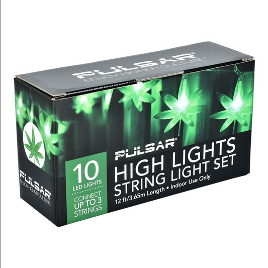 Hemp Leaf LED String Lights - HalfMoonMusic
