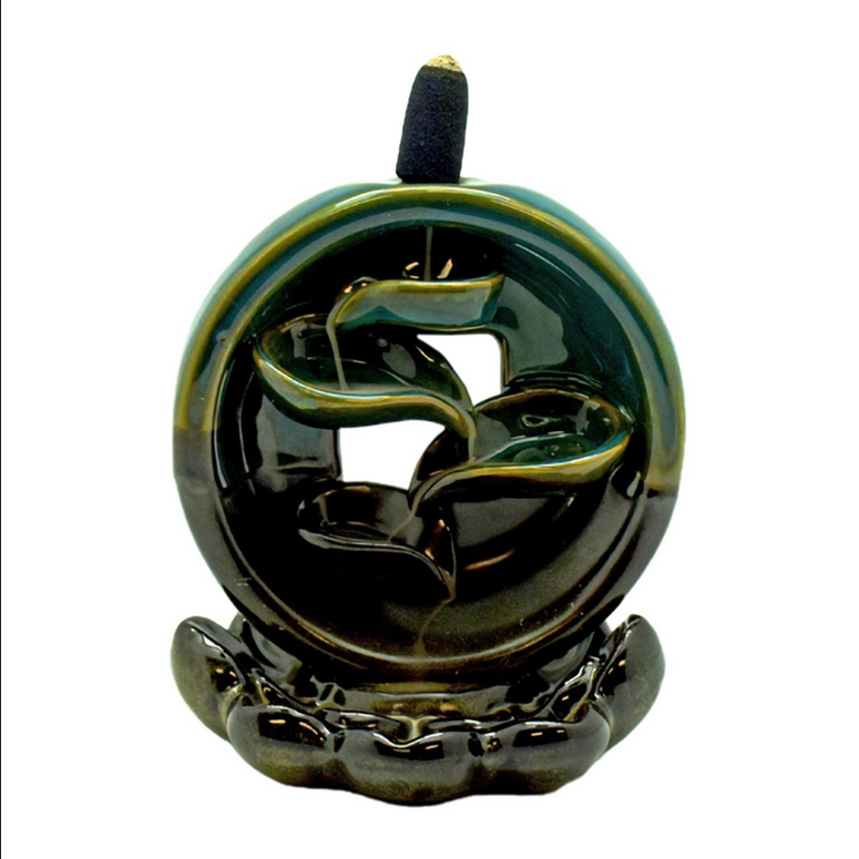Sacred Shadows Waterfall Backflow Cone Incense Burner - HalfMoonMusic