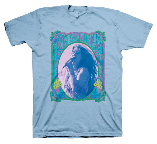 Men's Janis Joplin Flowers T-Shirt - HalfMoonMusic