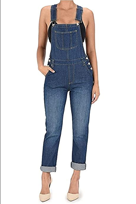 Women's Relaxed Fit Denim Overalls - HalfMoonMusic