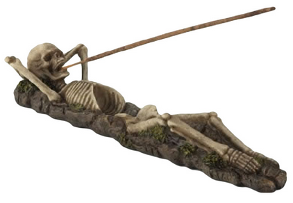 Lounging Skeleton Incense Burner - HalfMoonMusic