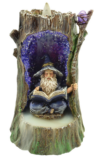 Wizard Backflow Polyresin Incense Burner W/ LED - HalfMoonMusic