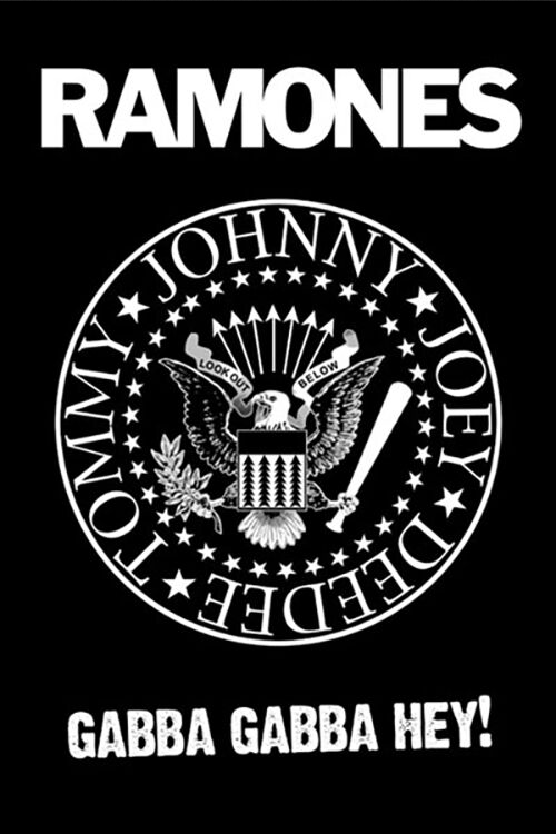 The Ramones Gabba Gabba Hey Logo Poster - HalfMoonMusic