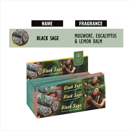 Black Sage Naturaal Incense Sticks - HalfMoonMusic