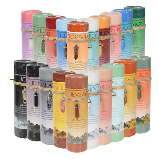 Crystal Energy Candle - HalfMoonMusic