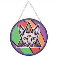 Hanging Stained Glass Suncatcher - HalfMoonMusic