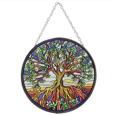 Hanging Stained Glass Suncatcher - HalfMoonMusic