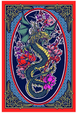 Dragon Flower Tapestry - HalfMoonMusic