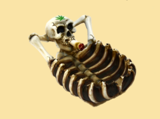 Rest Your Bones Skull and Rib Cage Ashtray - HalfMoonMusic