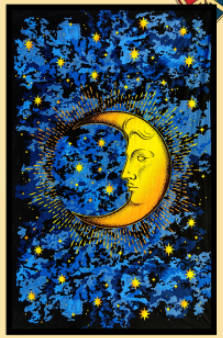 Celestial Moon Twin Tapestry - HalfMoonMusic