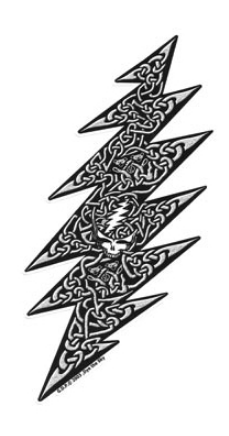 Grateful Dead Celtic Knot Lightning Bolt Sticker - HalfMoonMusic
