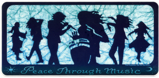 Peace Through Music Dancing Sticker - HalfMoonMusic