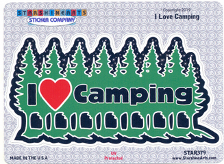 I Love Camping Sticker - HalfMoonMusic