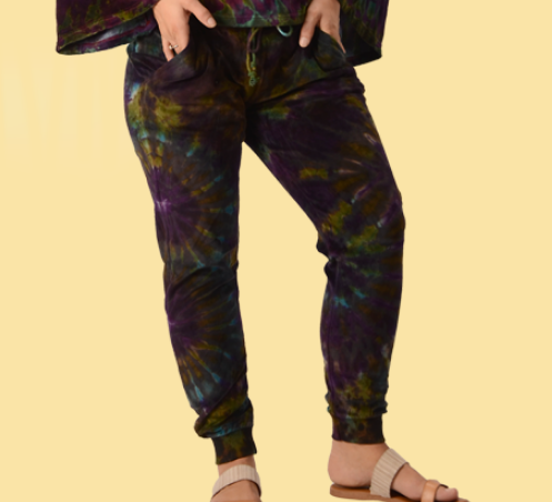 Women's Velvet Tie-Dye Jogger Pants - HalfMoonMusic