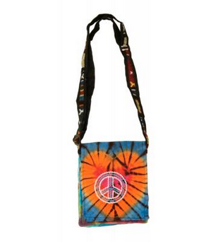 Tie-Dye Embroidered Cotton Shoulder Bag - HalfMoonMusic
