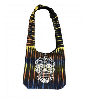 Cotton Tie-Dye Sug Skull Bag - HalfMoonMusic