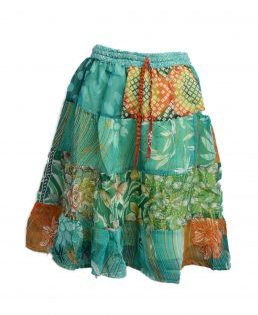 Women's Patchwork Four Tiered Mini Skirt - HalfMoonMusic