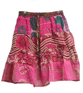 Women's Patchwork Four Tiered Mini Skirt - HalfMoonMusic