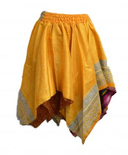 Women's Silk Print Tiered Fairy Cut Mini Skirt - HalfMoonMusic