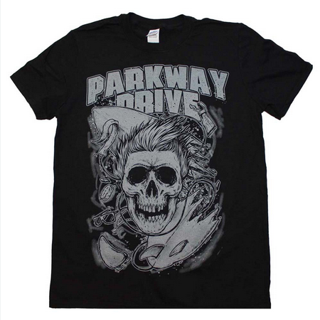 Men's Parkway Drive Surfer Skull T-Shirt - HalfMoonMusic