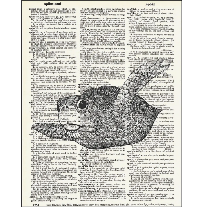 Sea Turtle Dictionary Page Art Print - HalfMoonMusic