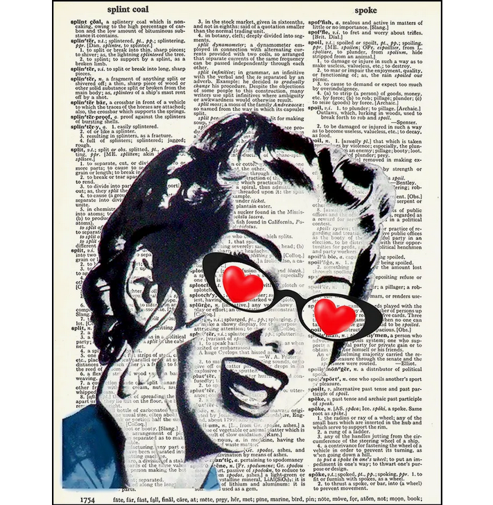Linda Loveingsworth Heart Eyes Dictionary Page Art Print - HalfMoonMusic