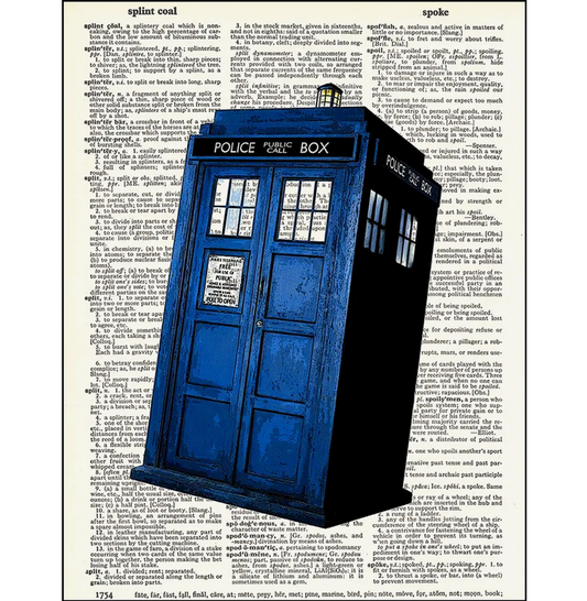 Doctor Who TARDIS Dictionary Page Art Print - HalfMoonMusic