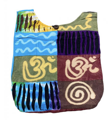 Cotton Patchwork Squared Om Katau Bag - HalfMoonMusic