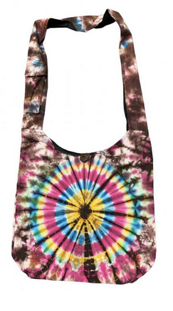 Cotton Tie-Dye Circle Burst Hobo Bag - HalfMoonMusic
