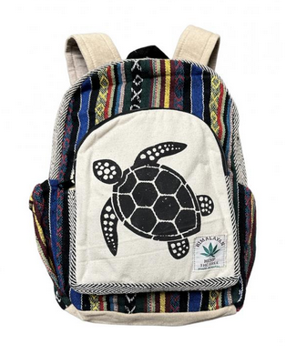 Cotton Hemp Turtle Batik Print Mini Backpack - HalfMoonMusic