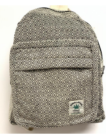 Cotton Hemp Diamond Pattern Mini Backpack - HalfMoonMusic