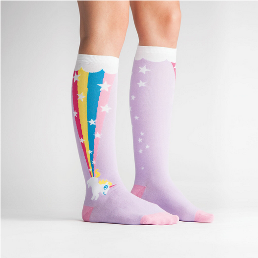 Rainbow Blast Knee High Socks - HalfMoonMusic
