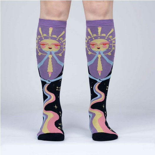 Cosmic Connection Knee High Socks - HalfMoonMusic