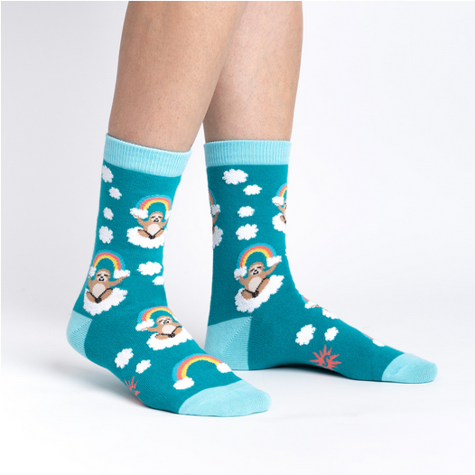 Meditating Sloth Crew Socks - HalfMoonMusic