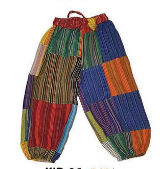 Youth Cotton Patchwork Drawstring Pants - HalfMoonMusic