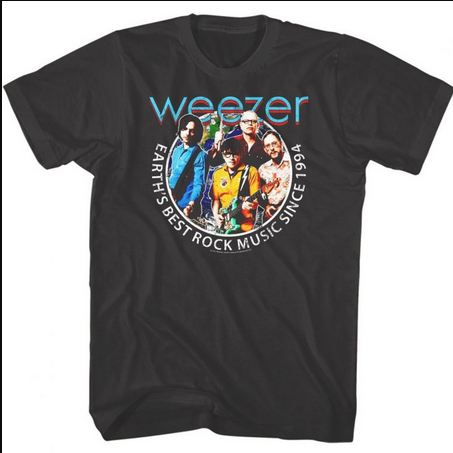 Men's Weezer Earth's Best Rock Music T-Shirt - HalfMoonMusic